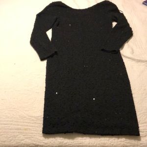 Black textured and sequin dress